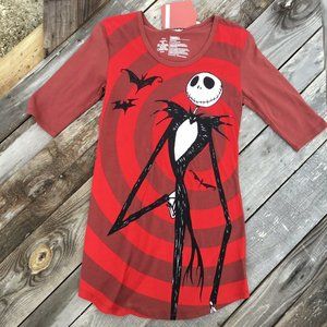 New Tim Burton’s Jack Skellington Women's Sleep Shirt Size Small